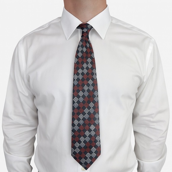 Christian Audigier Other - Christian‎ Aujard Tie Mens Geometric Diamond Red Black Silver Classic Style